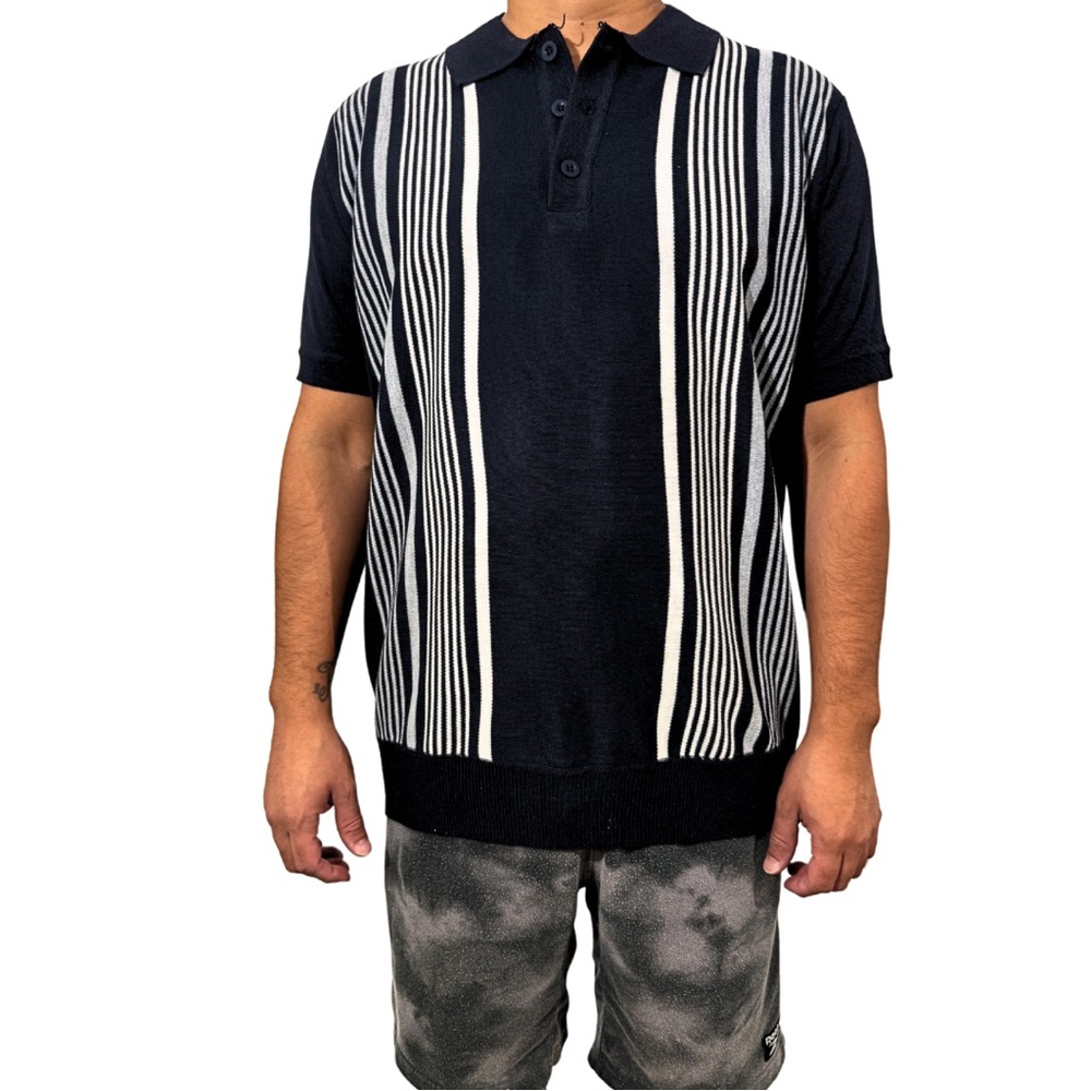 Men’s Striped Polo Shirt – Retro Bowling Vibe | Rare Fit w/ Character